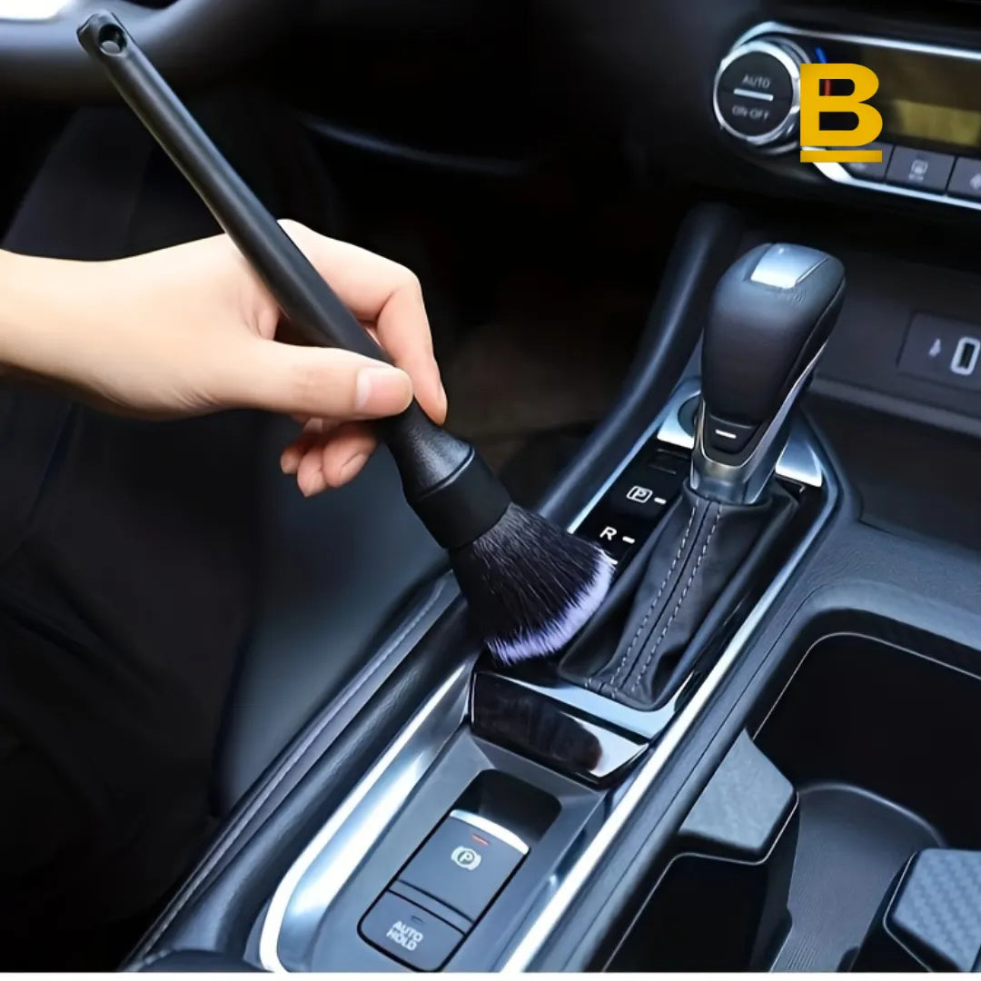Escova de Detalhamento Automotivo para Interior e Moto – Pincel de Cerdas Macias para Limpeza Precisa