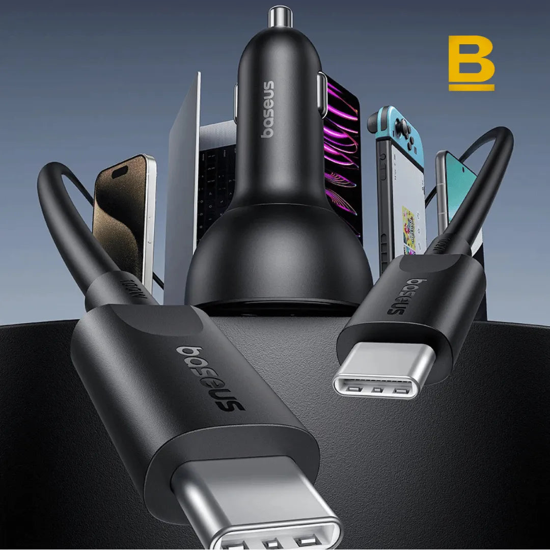 Carregador Veicular Turbo Power 152,5W com 3 Portas – Super Rápido e Compatível com Notebooks
