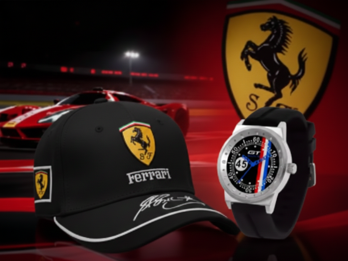 KIT BONÉ FERRARI + RELÓGIO - RC175
