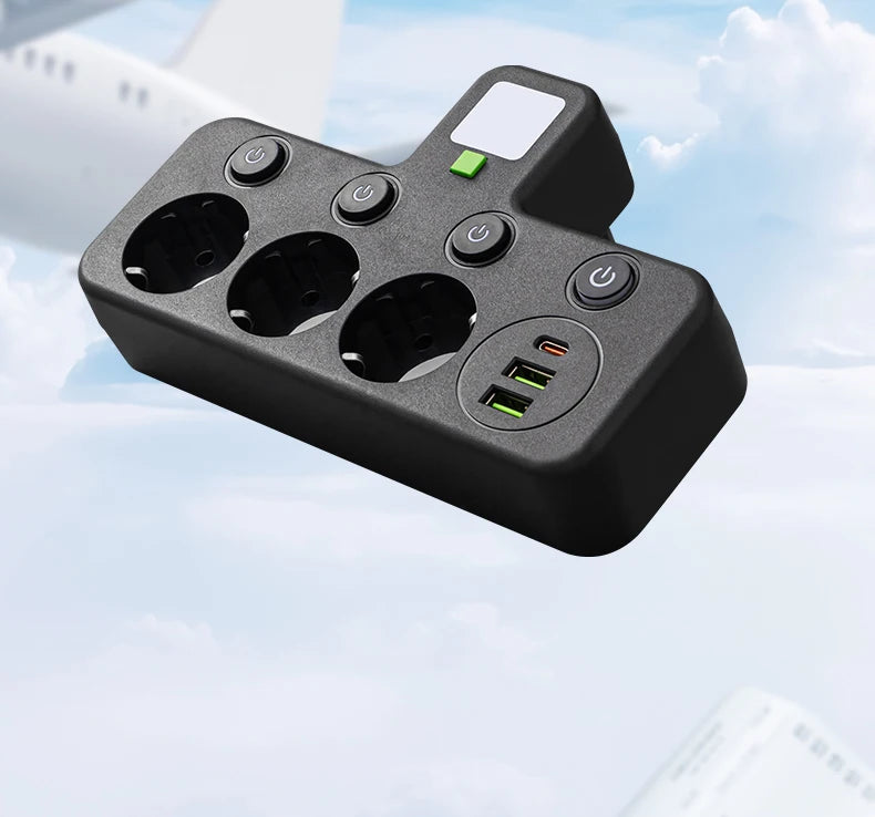 ADAPTADOR DE TOMADA 3 EM 1 USB E TIPO-C - RC132