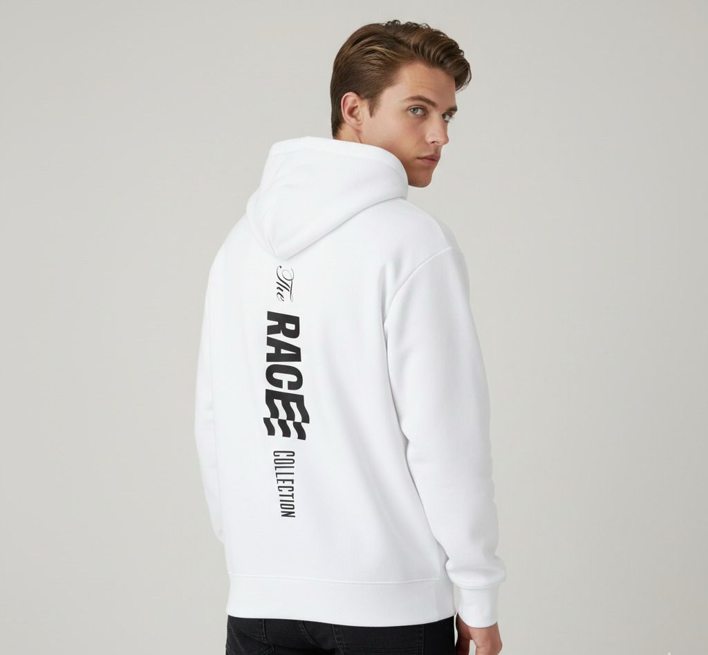 MOLETOM CAPUZ RACE COLLECTION BRANCO - RC88